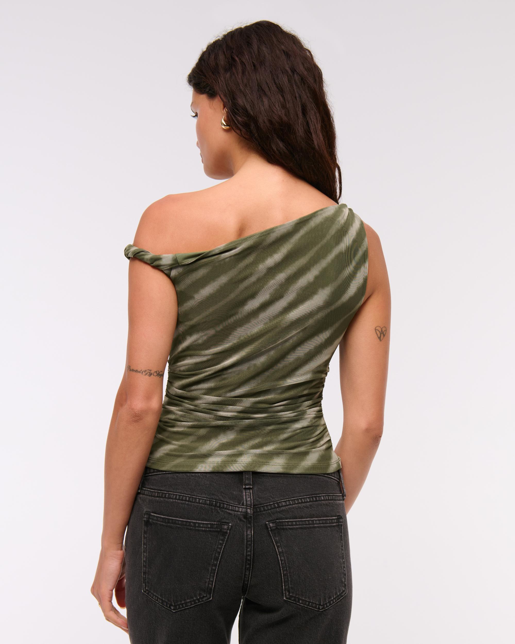 Asymmetrical Mesh Twist Top Product Image