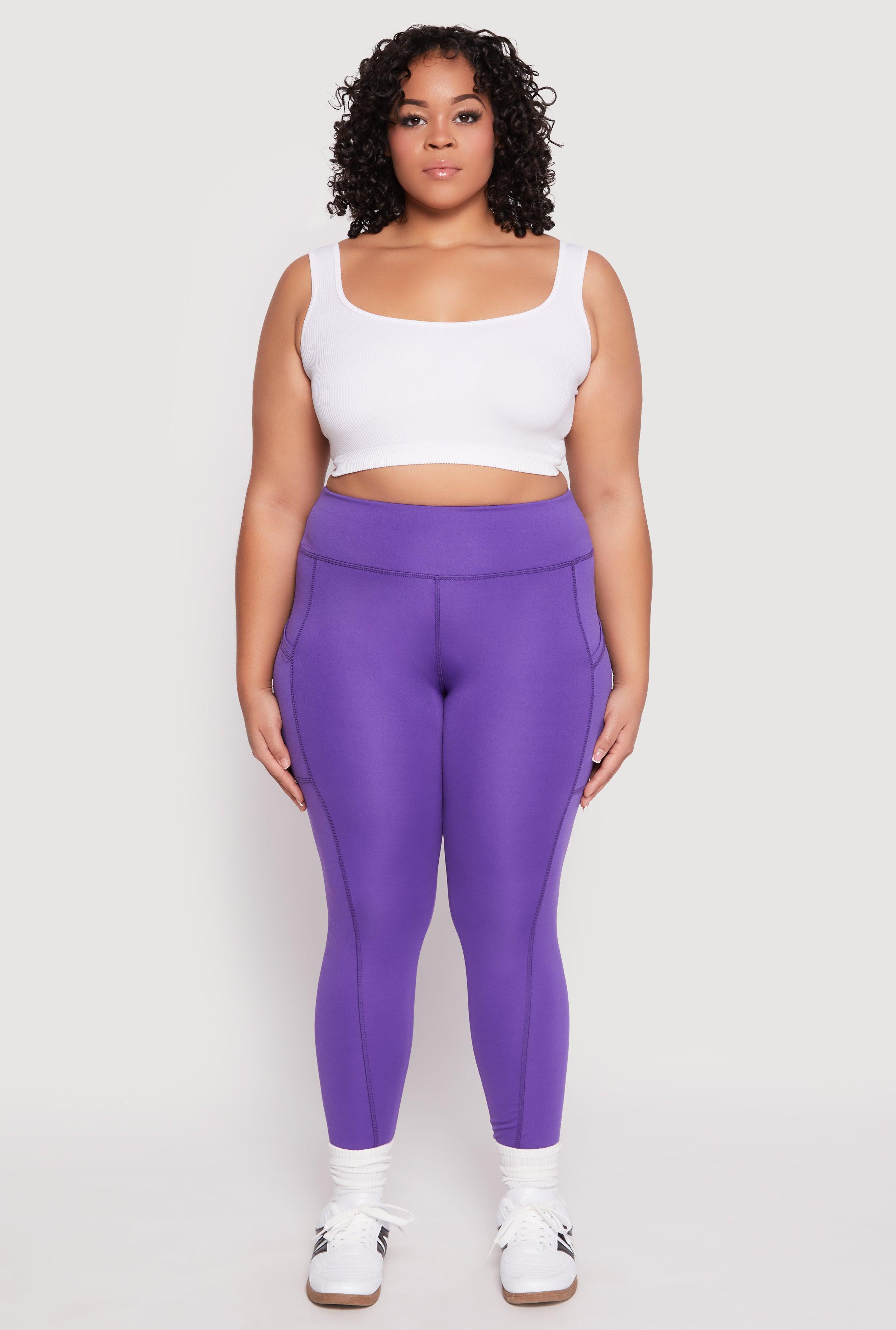 Womens Plus Size High Waist Side Pocket Leggings Product Image