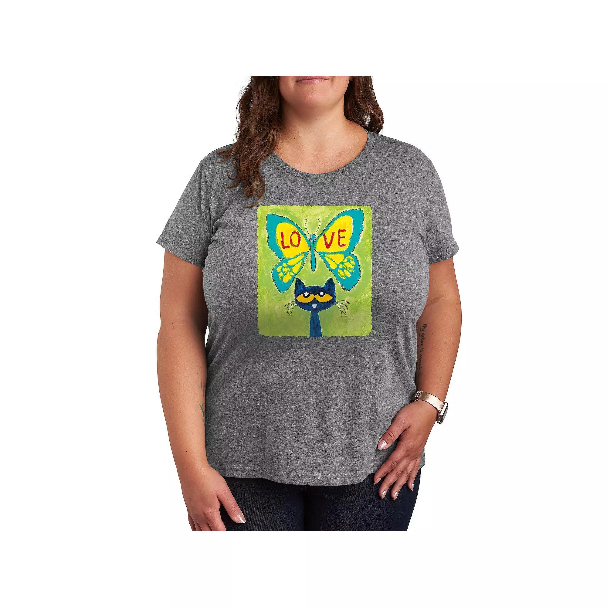 Plus Pete The Cat Love Butterfly Graphic Tee, Women's,  Product Image
