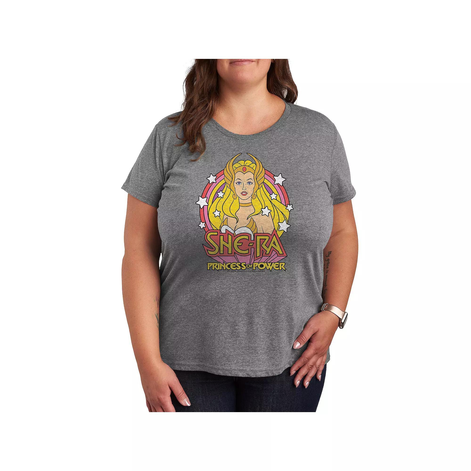 Plus She-Ra With Stars Graphic Tee, Women's, Size: 3XL, Grey Gray Product Image