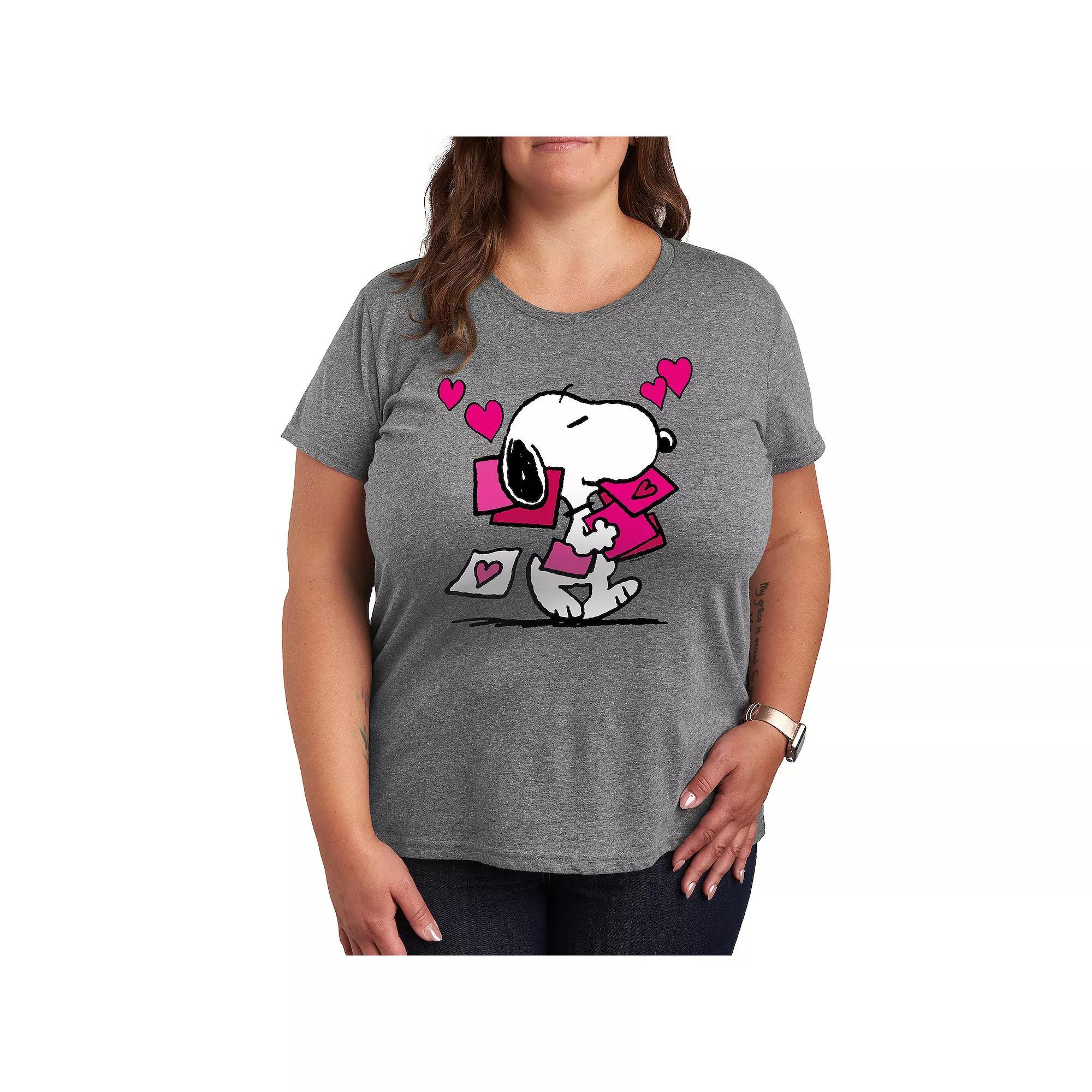 Plus Peanuts Snoopy & Woodstock Present Graphic Tee, Women's,  Product Image