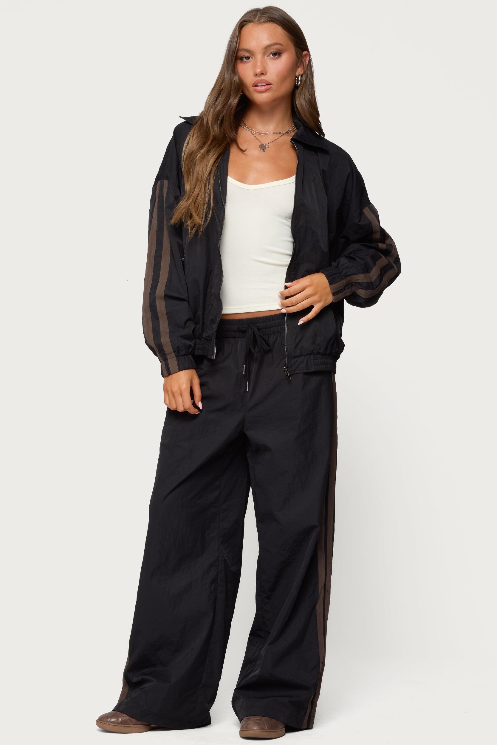 Kieran Stripey Nylon Track Jacket Product Image