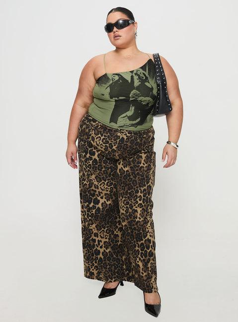 Pantar Low Rise Pants Leopard Curve Product Image