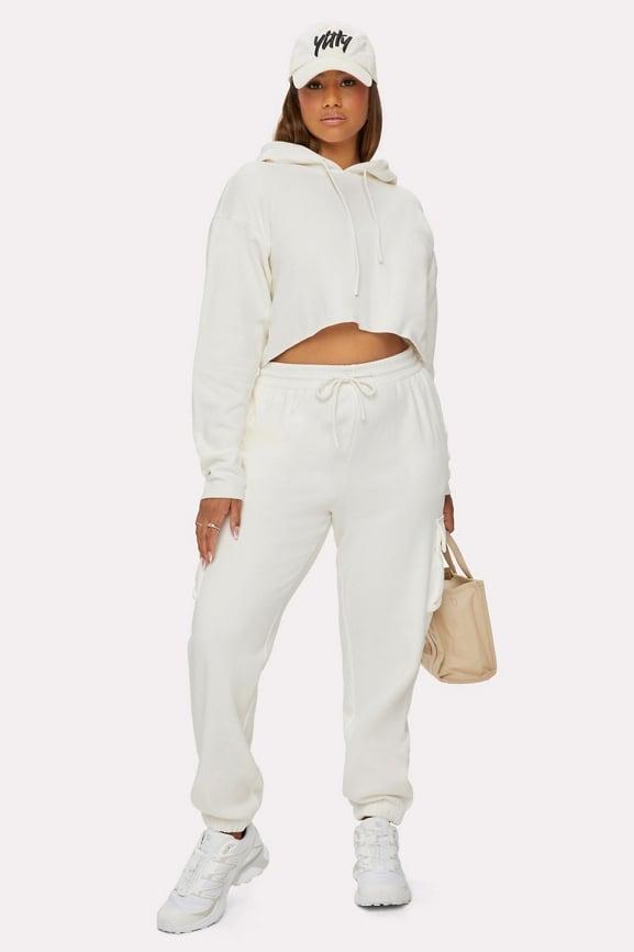 Cozy Fleece Everyday Cropped Hoodie Product Image