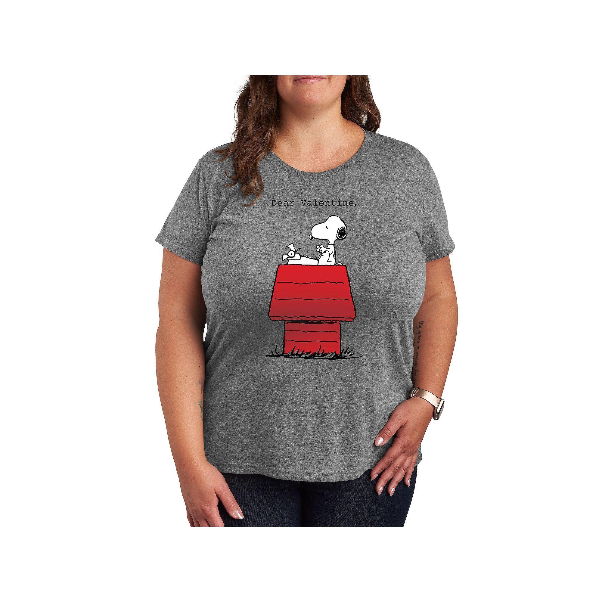 Plus Peanuts Snoopy Dear Valentine Graphic Tee, Women's,  Product Image