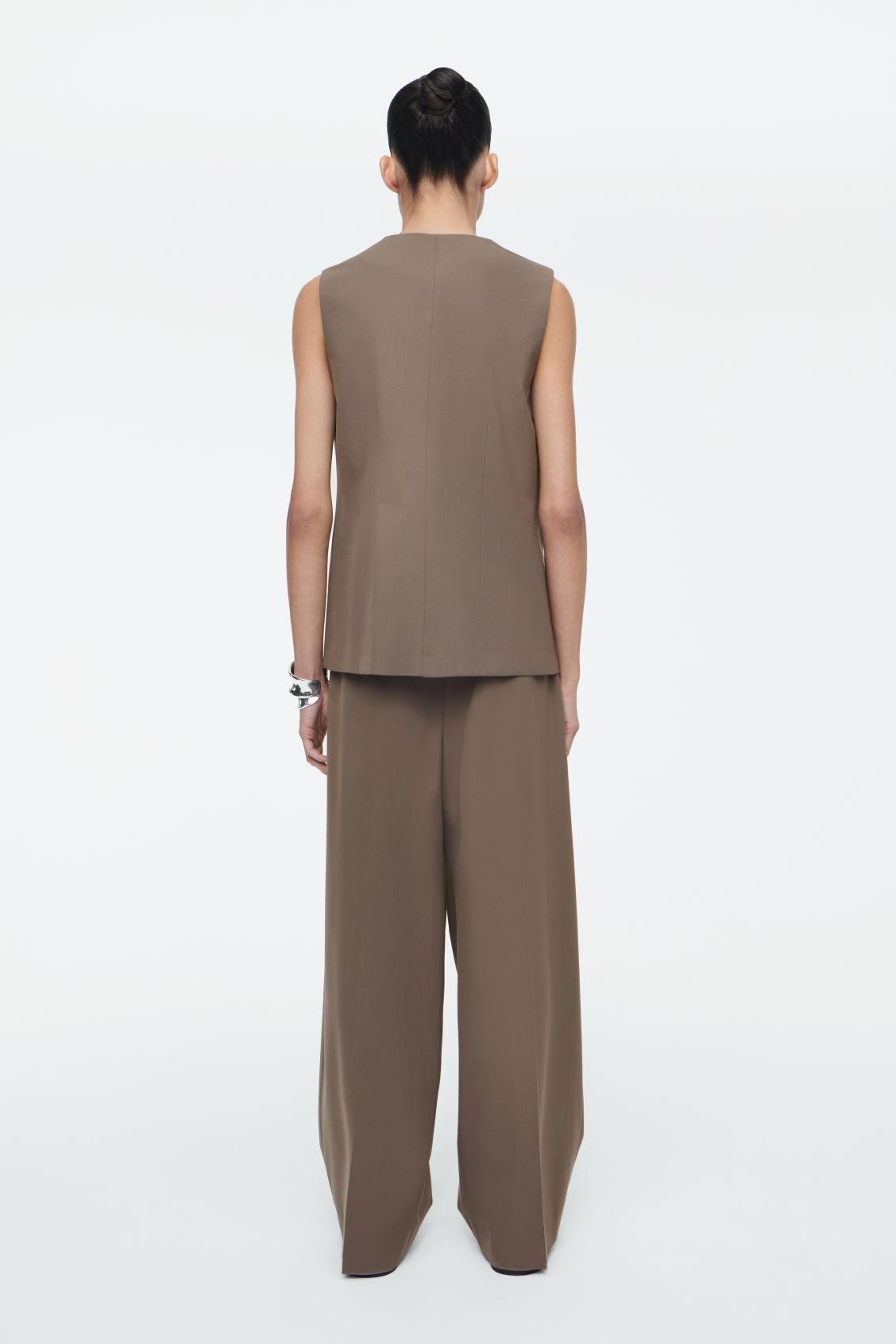 RELAXED TWILL WIDE-LEG PANTS Product Image