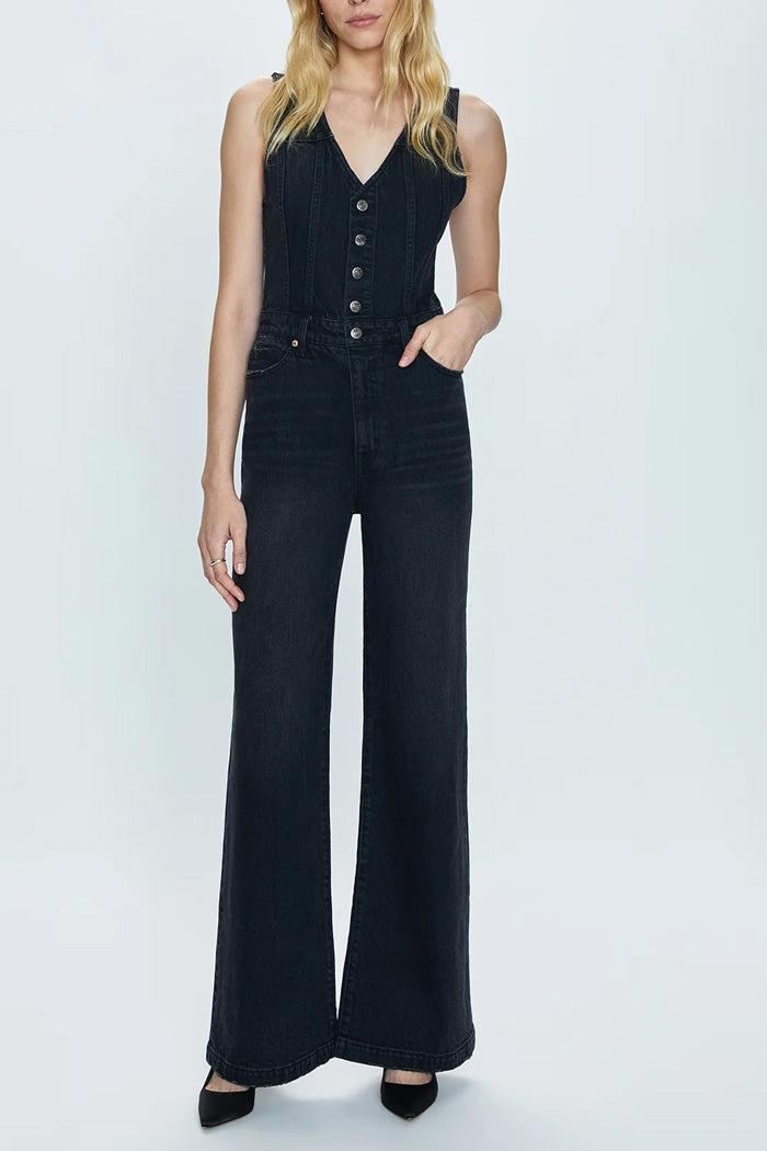 Aria Denim Jumpsuit Product Image