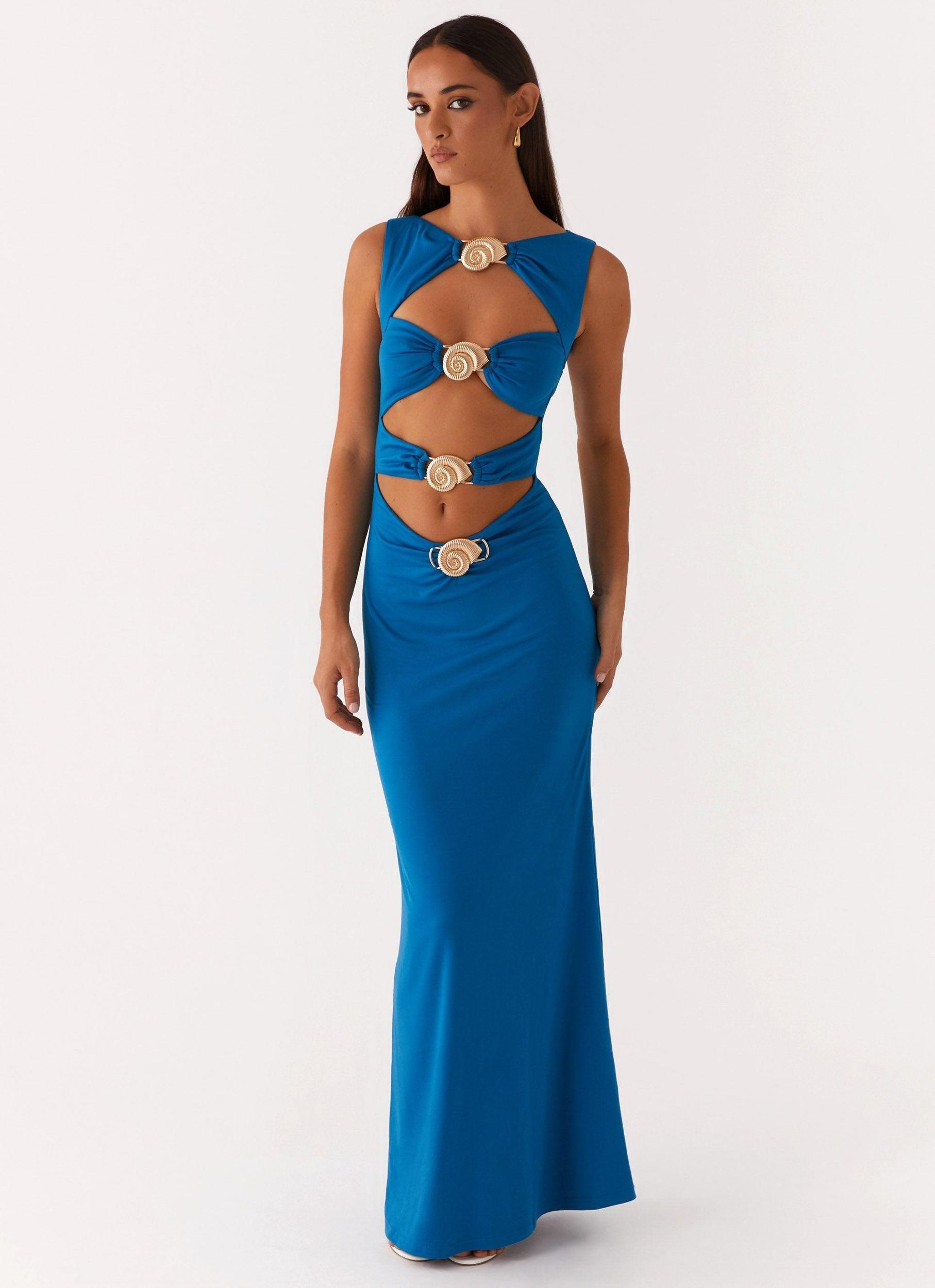 Lagoon Cut Out Maxi Dress - Royal Blue Product Image
