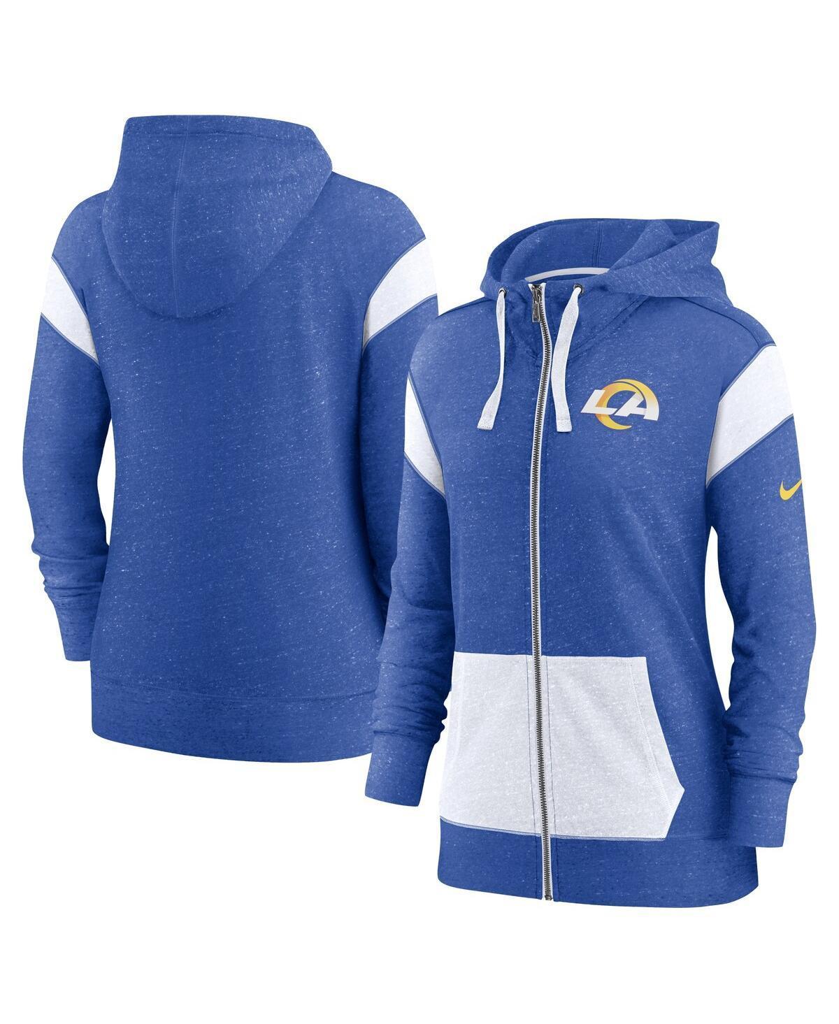 Womens Nike Royal/White Los Angeles Rams Monaco Lightweight Full-Zip Hoodie Product Image