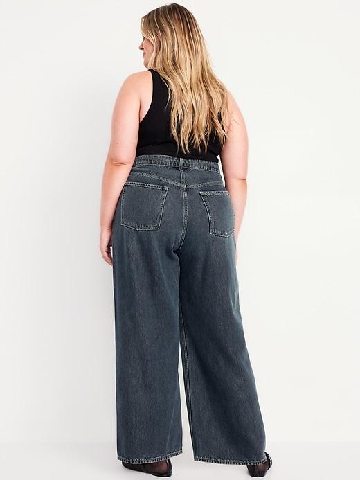 High-Waisted Baggy Wide-Leg Jeans Product Image