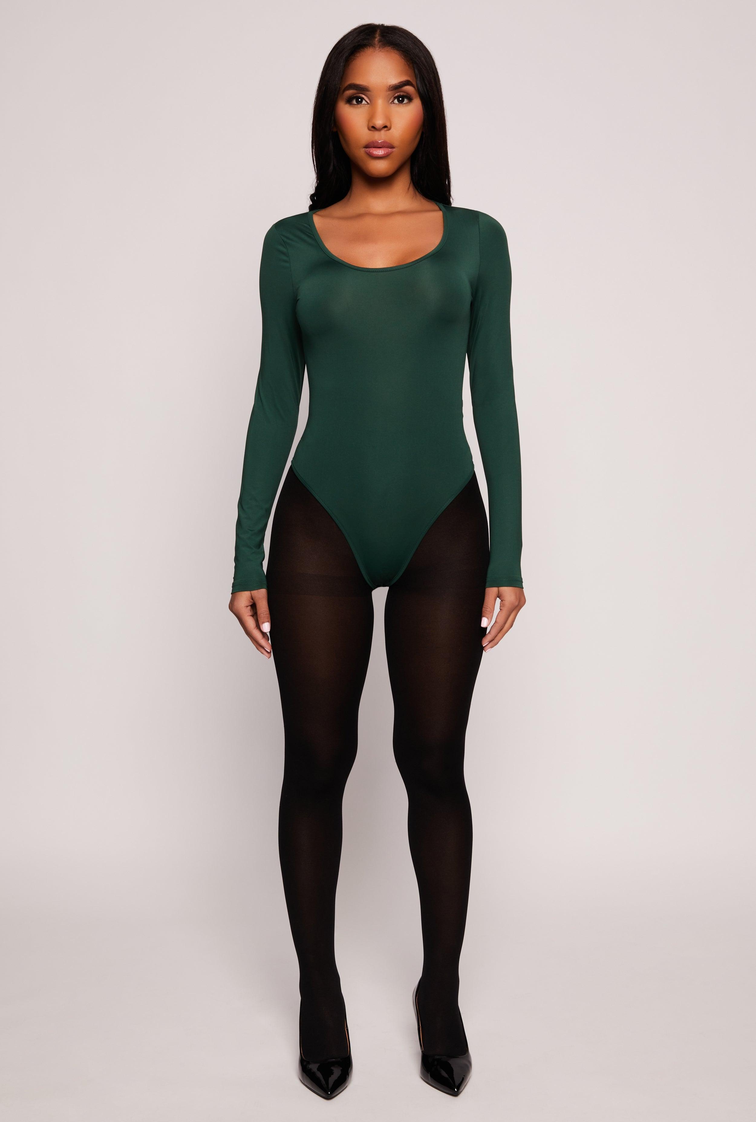 Womens Daisy Scoop Neck Long Sleeve Bodysuit Product Image