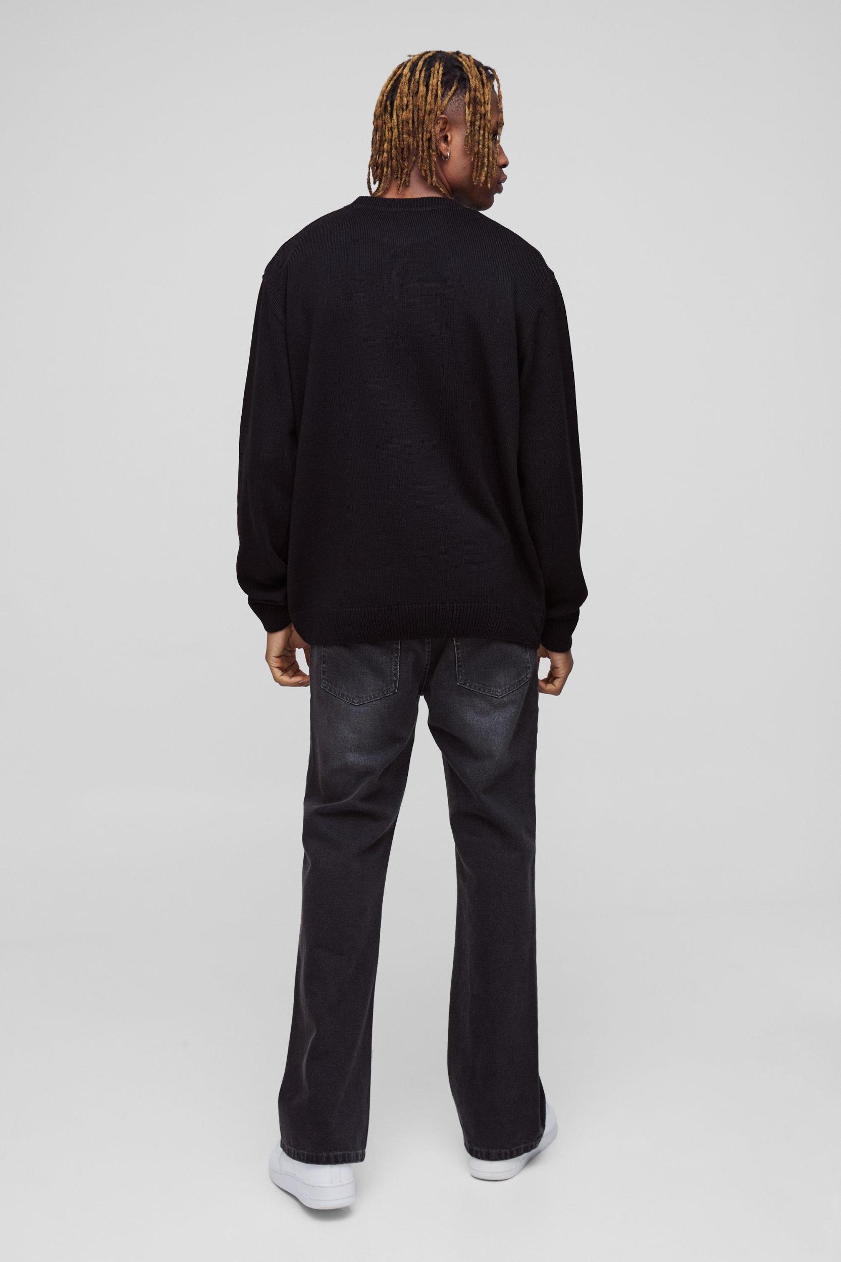 Tall Oversized Boxy Heart Sweater | boohooMAN USA Product Image