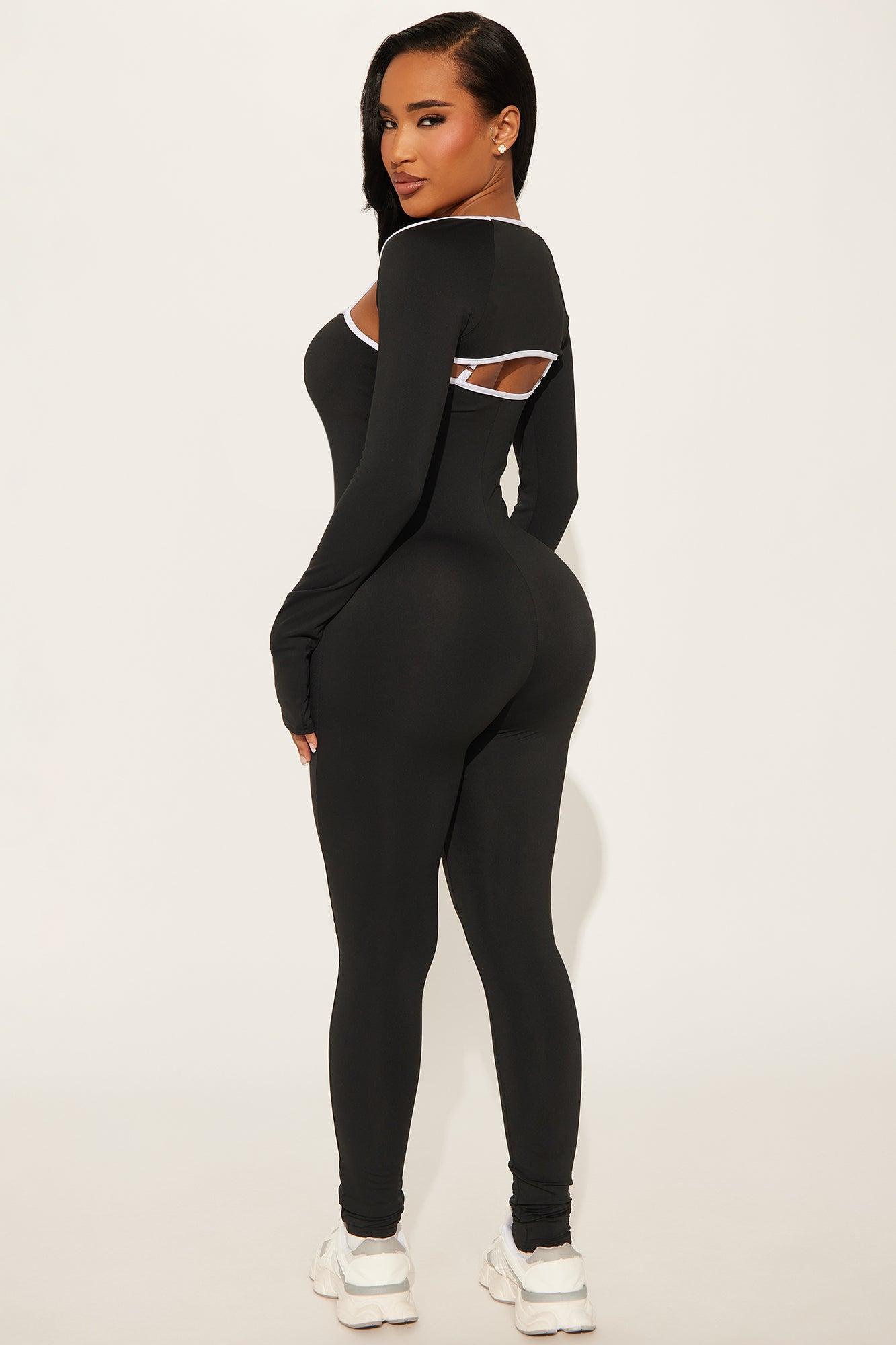 Pilates Babe Jumpsuit Set - Black Product Image