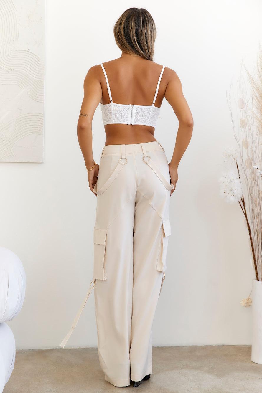 Hayley Cargo Pants Beige Product Image