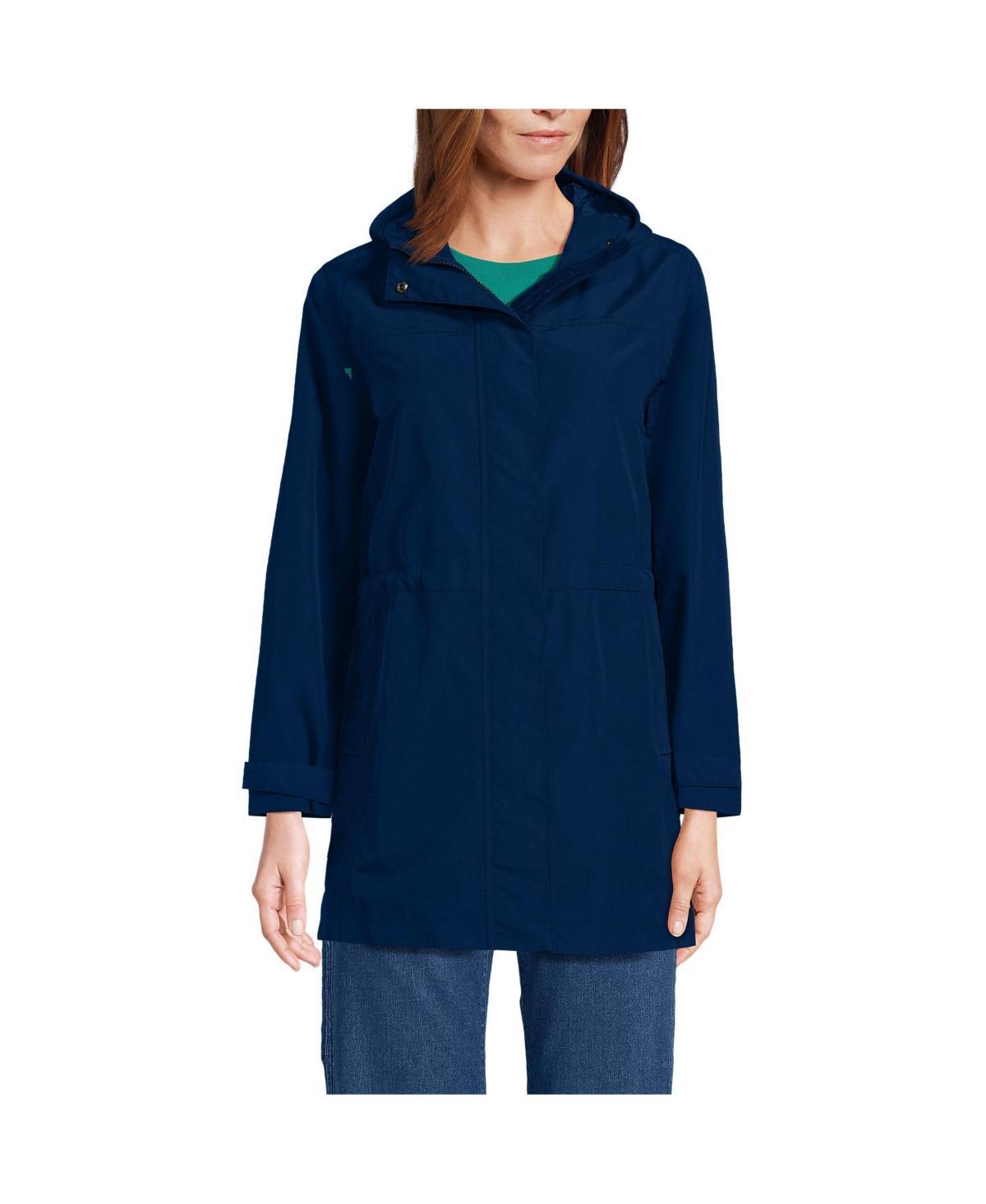 Women's Lands' End Classic Squall Hooded Raincoat, Size: Small, Deep  Blue Product Image