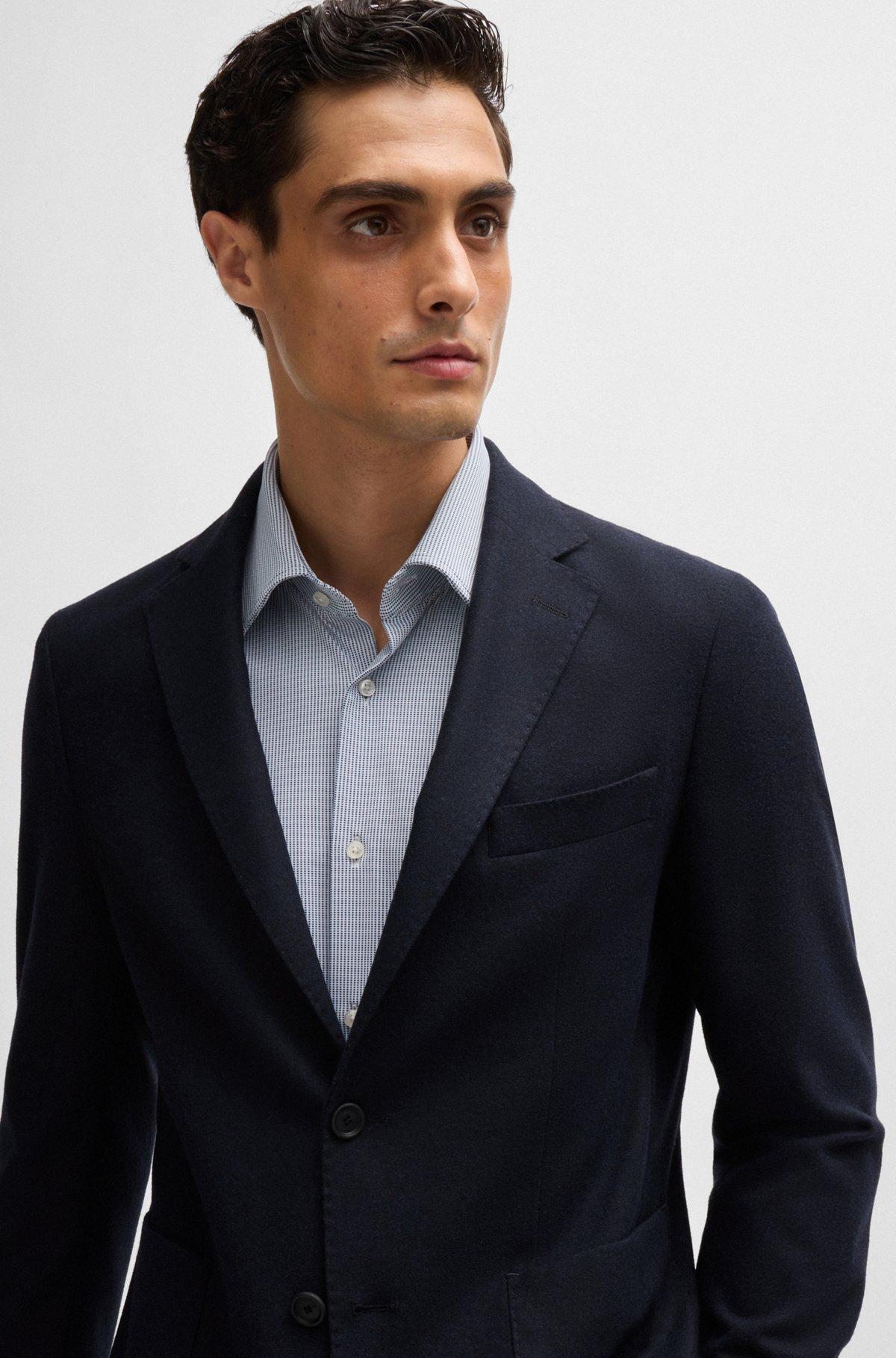 Slim-fit jacket in stretch flannel Product Image