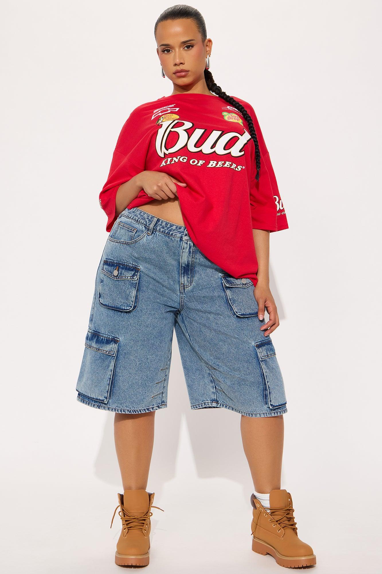 Budweiser King Of Beers Oversized Tee - Red Female Product Image