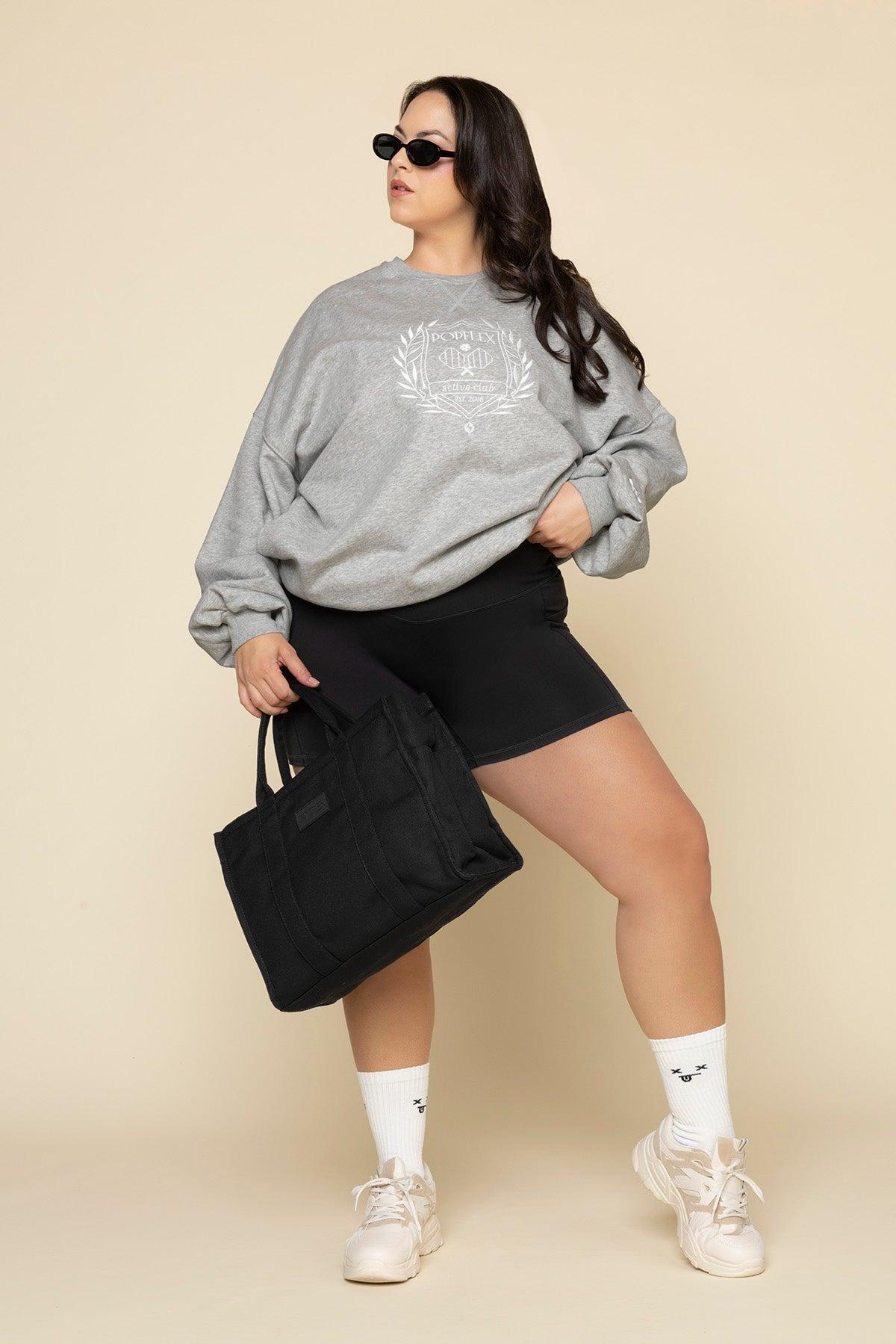 POPFLEX® Active Club Cloud Crewneck Sweater - Heather Grey Product Image