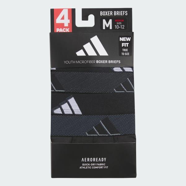 adidas Youth Microfiber Boxer Briefs 4-Pack Black XL Unisex Product Image