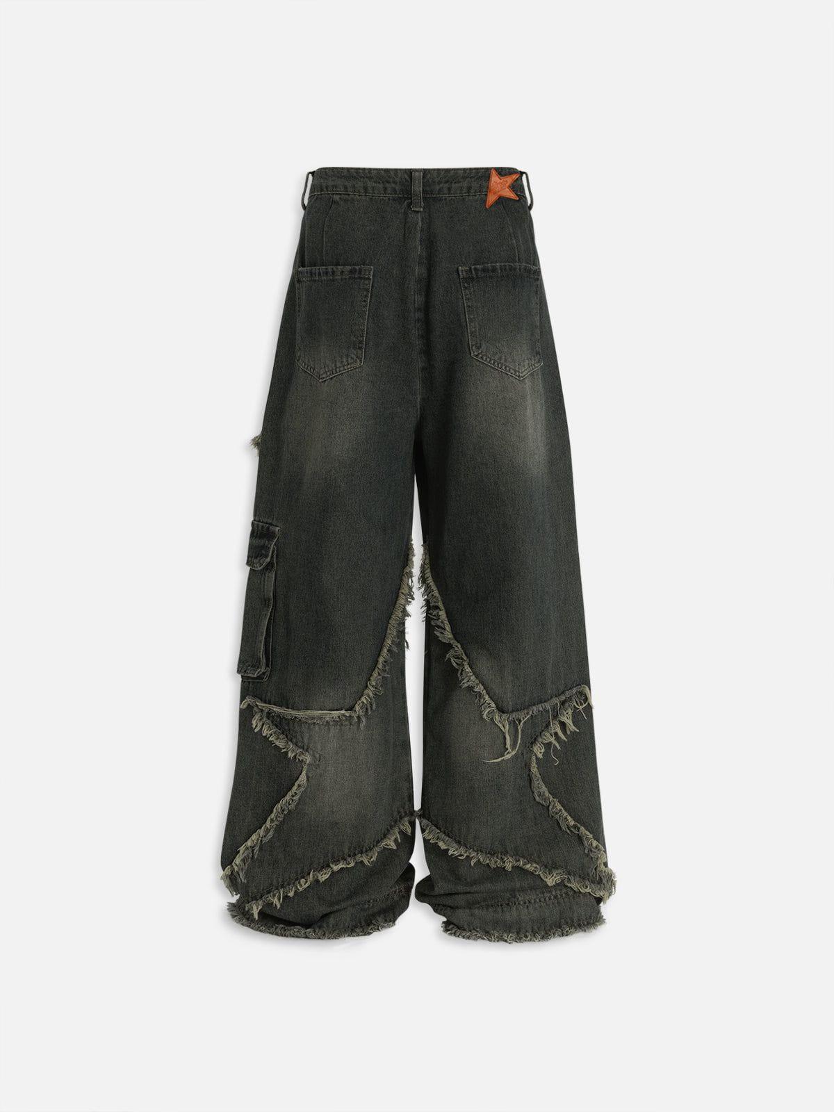 Aelfric Eden Baggy Star Patch Jeans Product Image