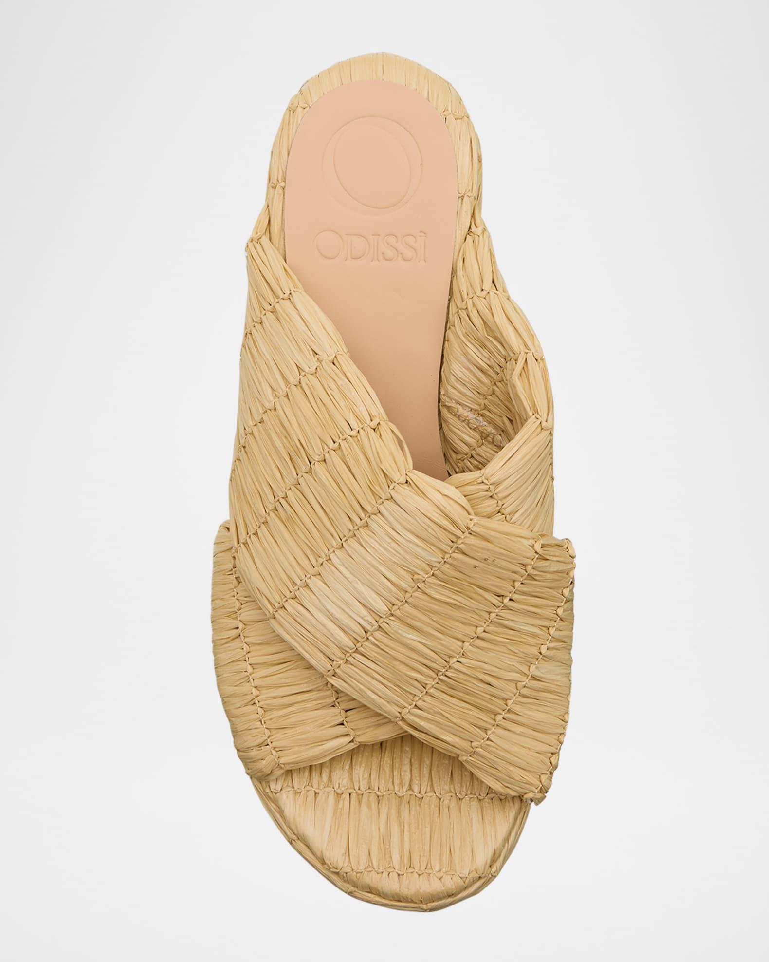 Noa Raffia Criss-Cross Platform Sandals Product Image
