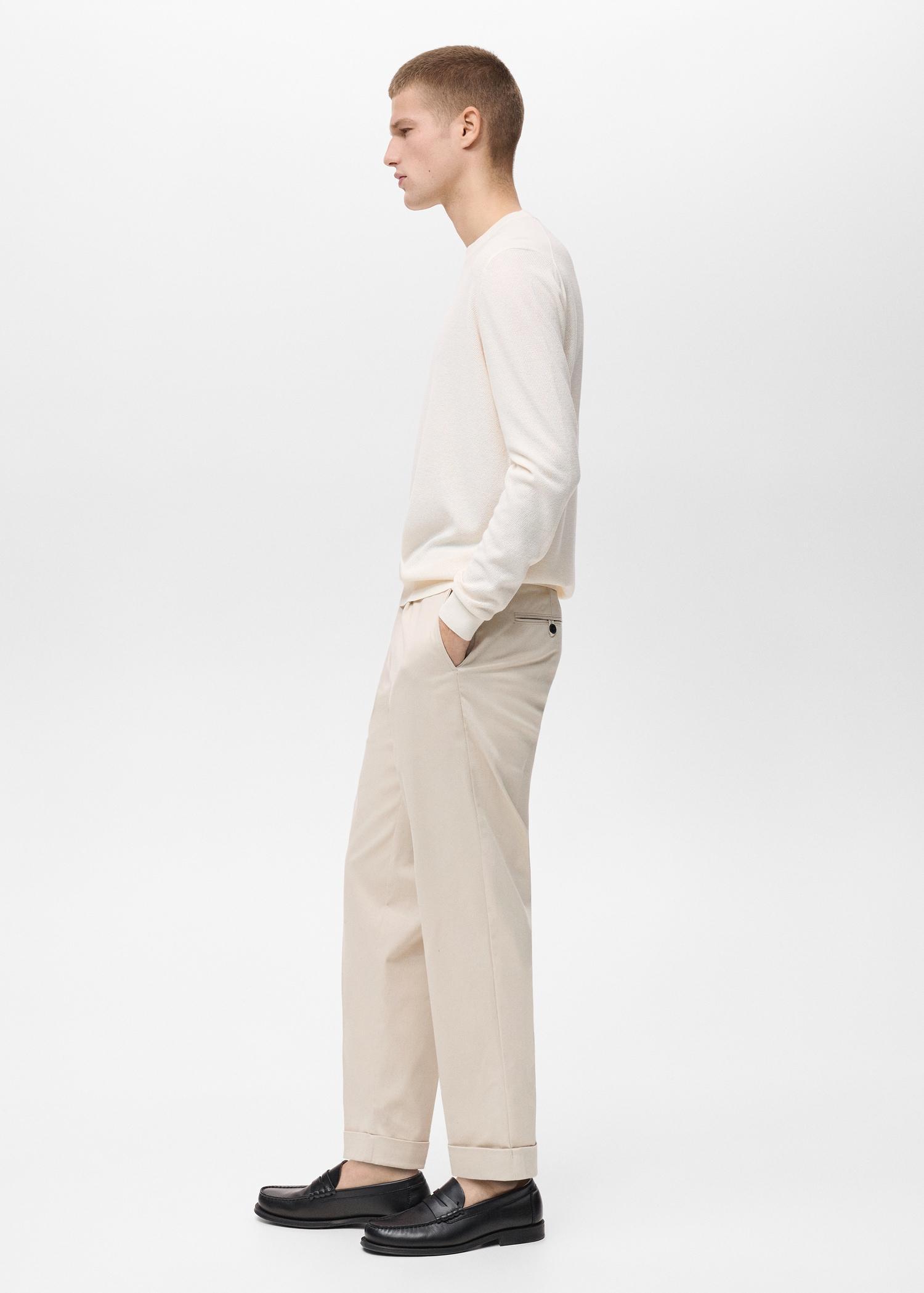 Pleated pants under cuff - Men | MANGO USA Product Image
