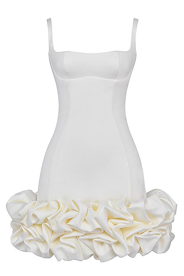 Lilou  ivory ruffle hem dress - sale Product Image
