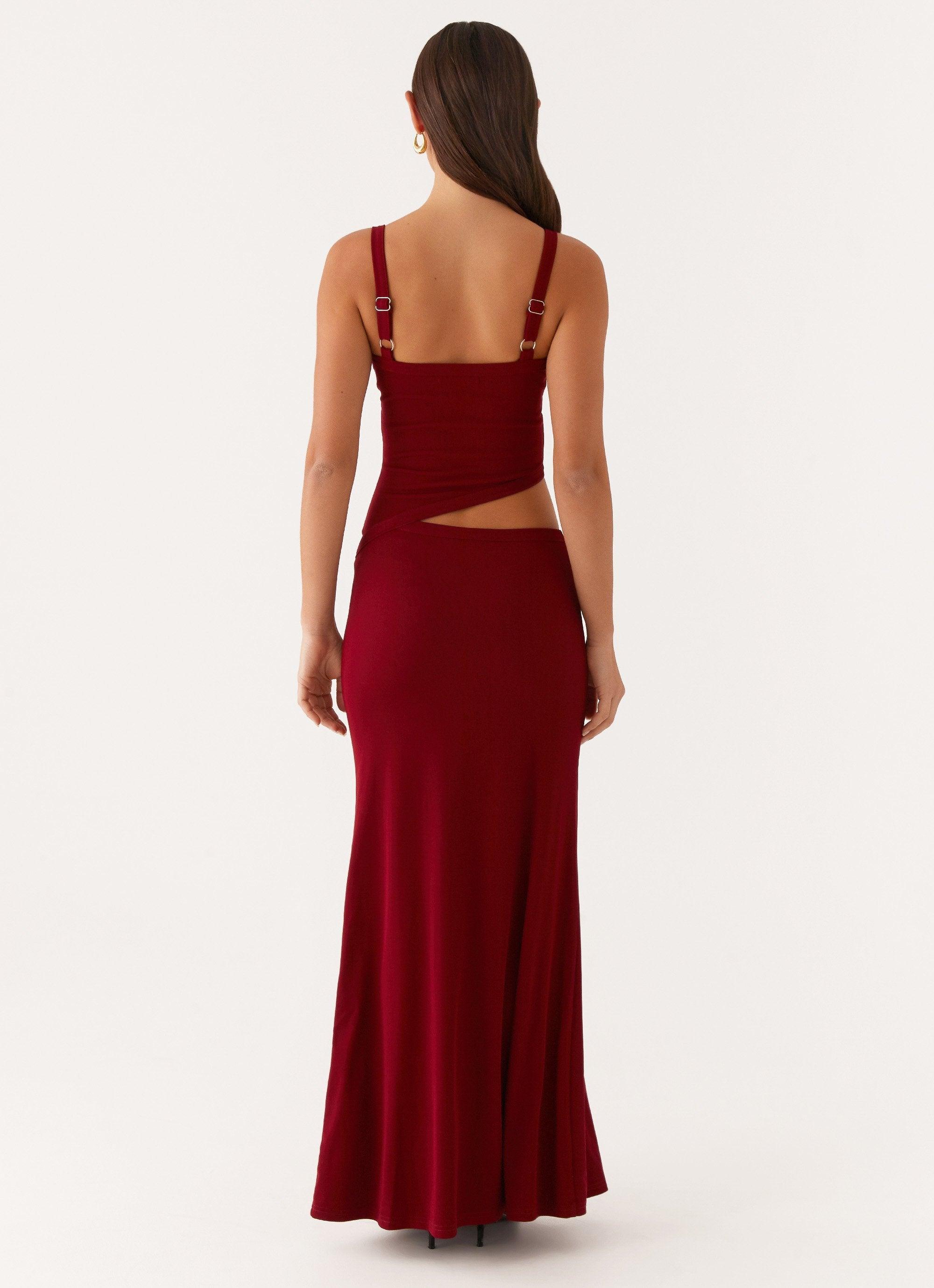 Jocelyn Maxi Dress - Maroon Product Image