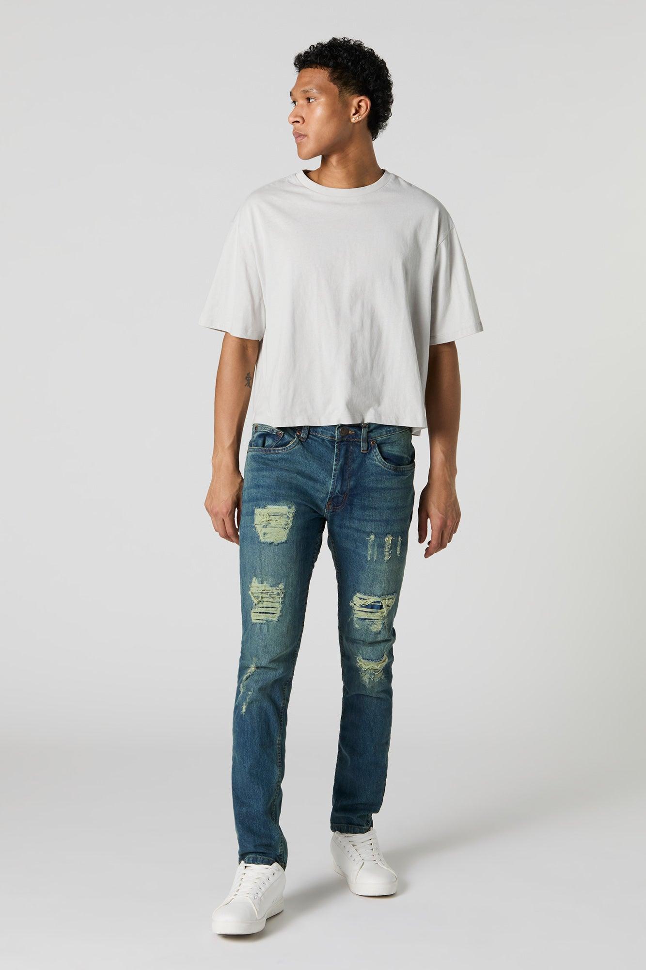 Medium Vintage Wash Distressed Skinny Jean Male Product Image