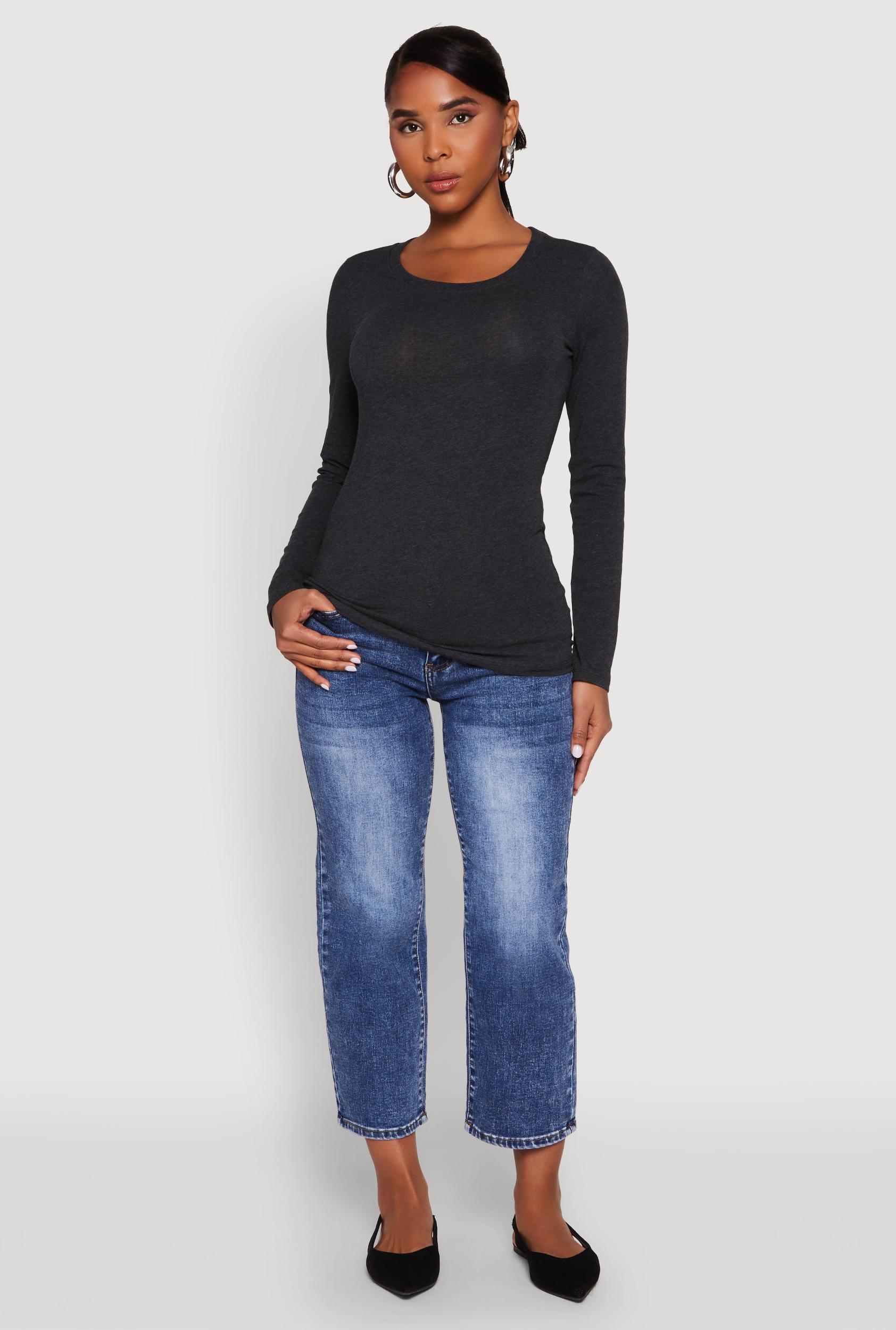 Womens Long Sleeve Crew Neck Top Product Image