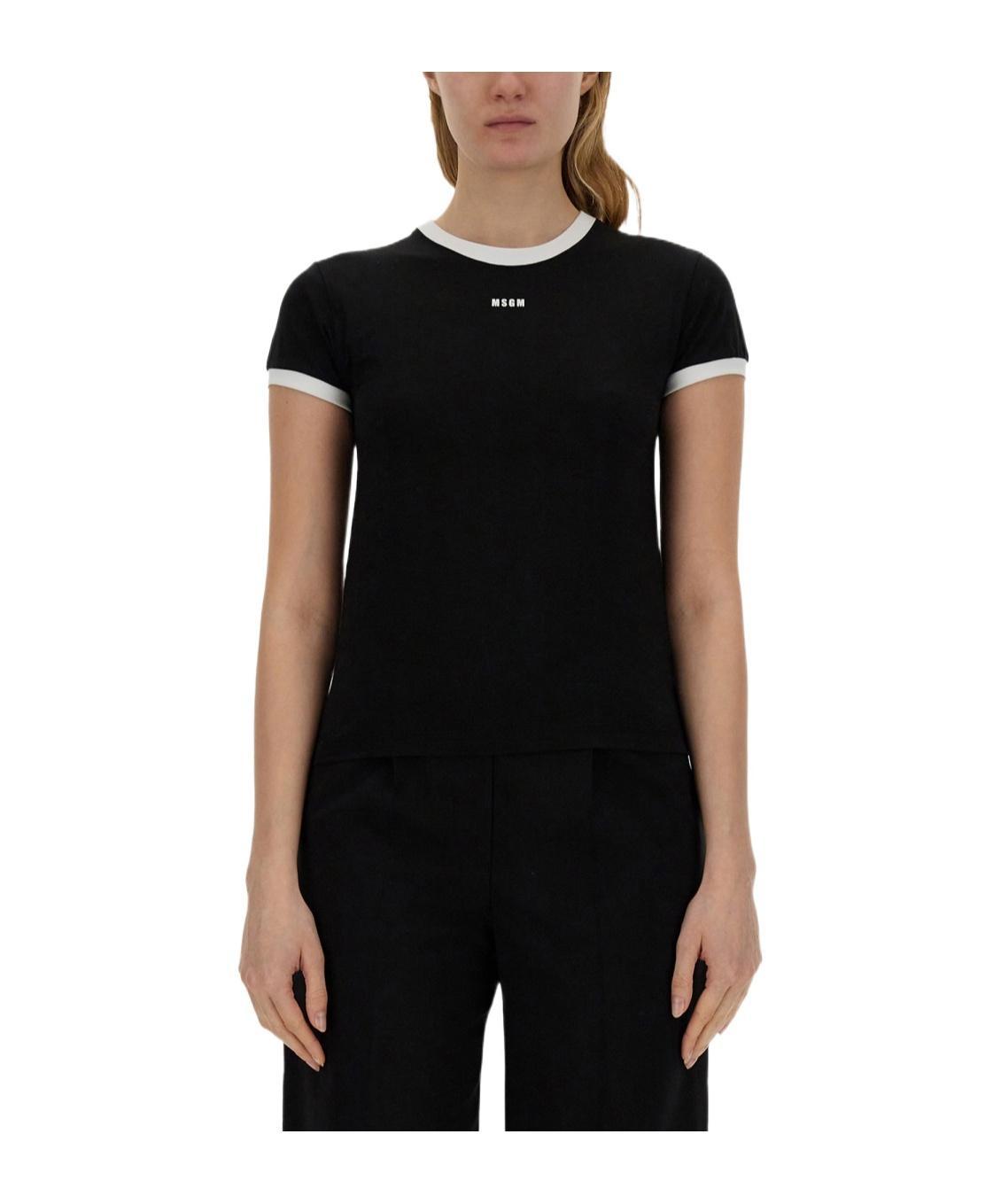 MSGM Logo-print T-shirt In Black Product Image