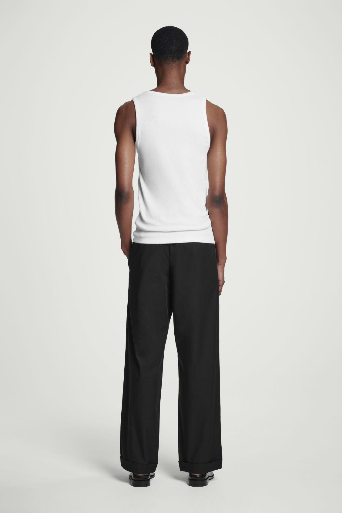 SLIM RIBBED COTTON TANK TOP Product Image