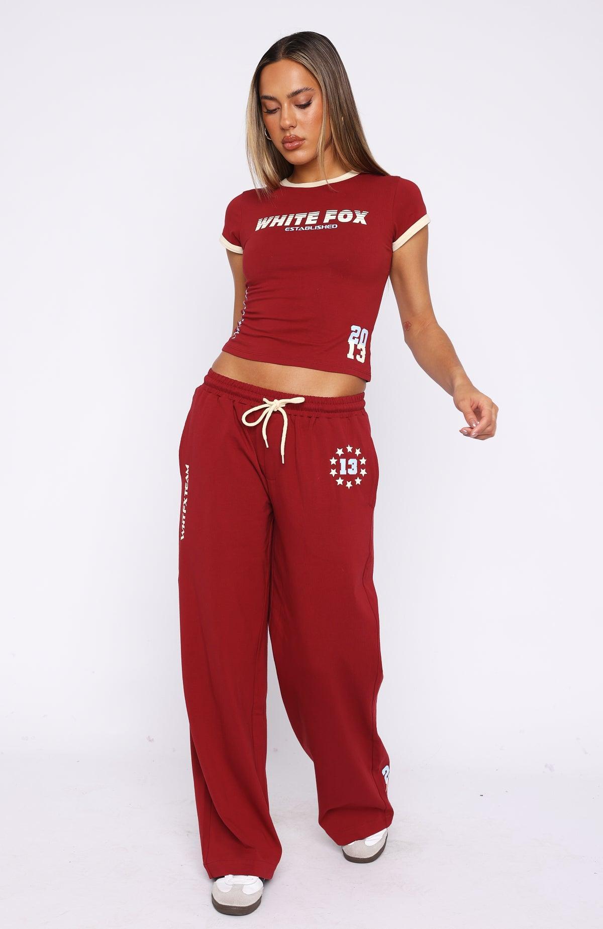 Full Schedule Track Pants Burgundy Product Image