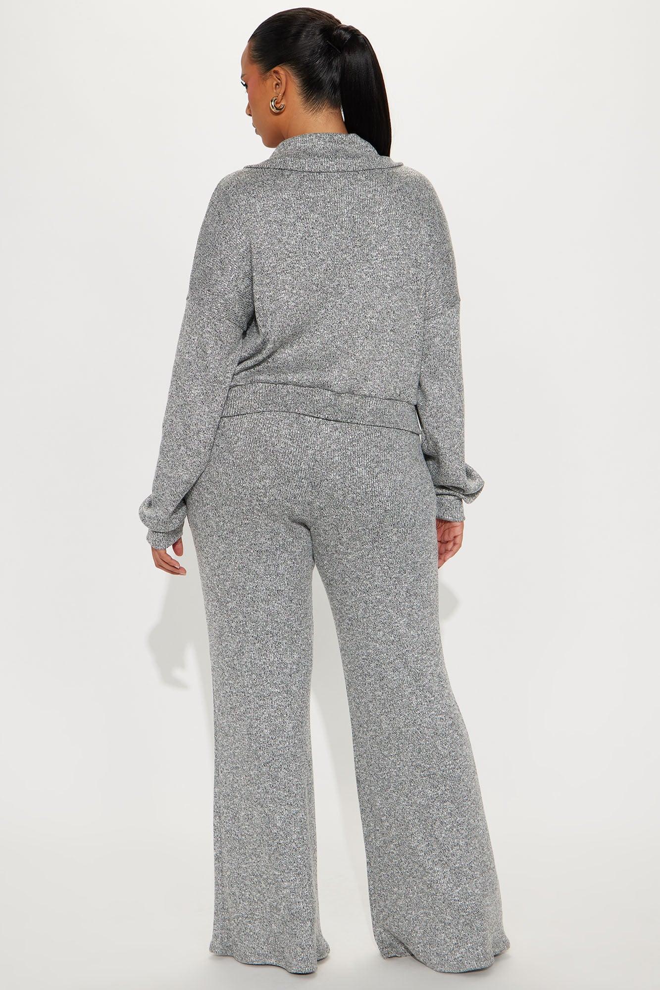 Cozy Weekend Pant Set - Grey Product Image