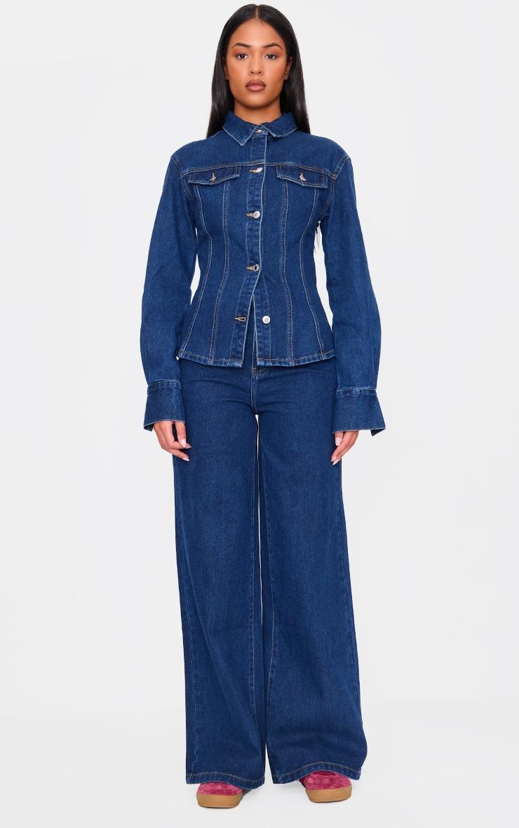 Tall Dark Indigo High Waisted Wide Leg Jeans Product Image