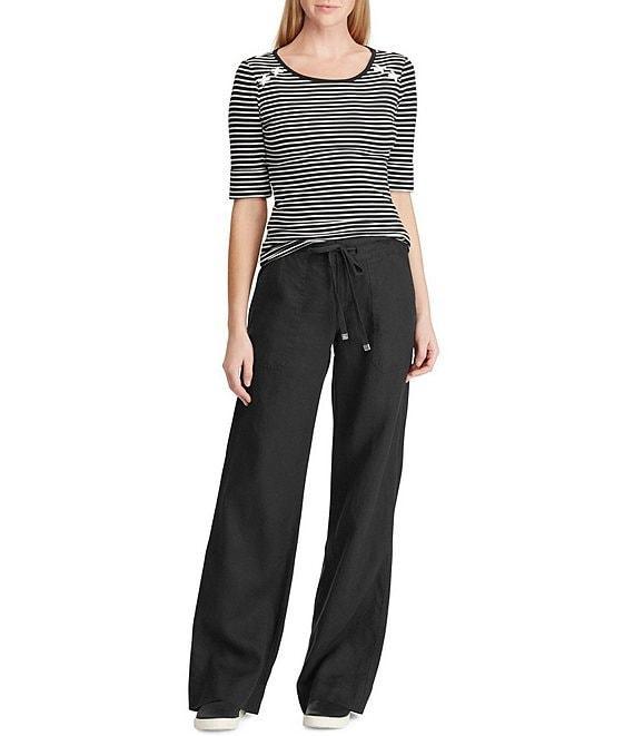 Lauren Ralph Lauren Wide Leg Linen Pants Product Image