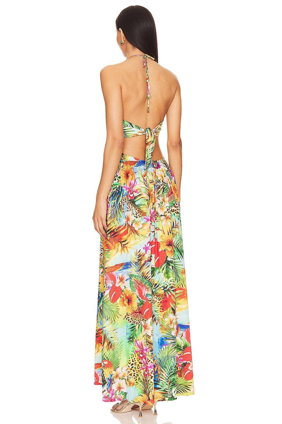 Birds Of Paradise Bandeau Cut Out Front Slit Dress Luli Fama Product Image