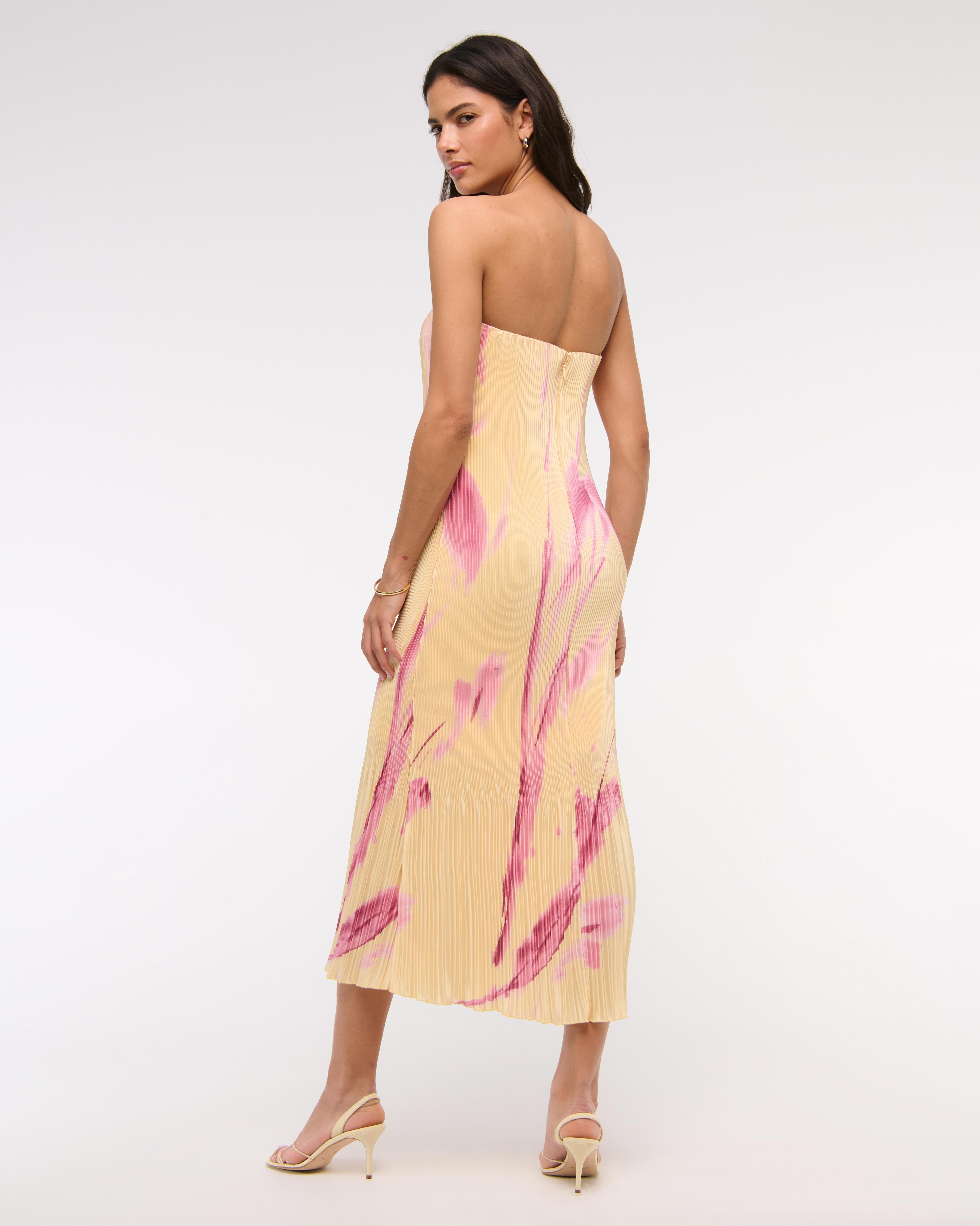 The A&F Giselle Pleat Release Midi Dress Product Image