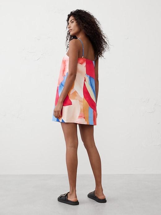 Linen-Blend Strappy Mini Dress Product Image