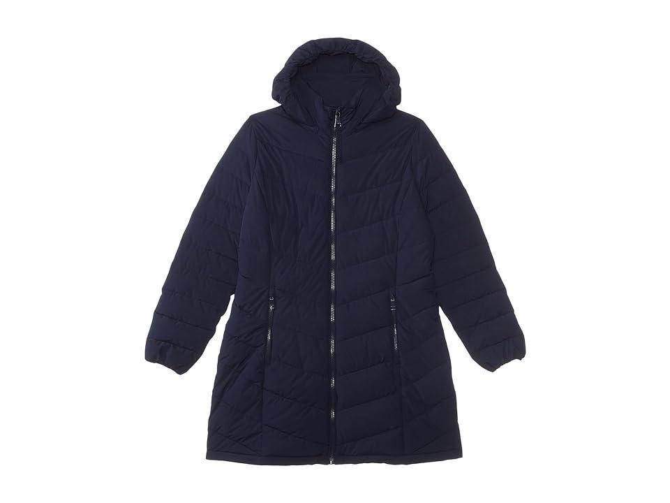 Calvin Klein Chevron Walker Puffer (Silver Smoke) Women's Jacket Product Image