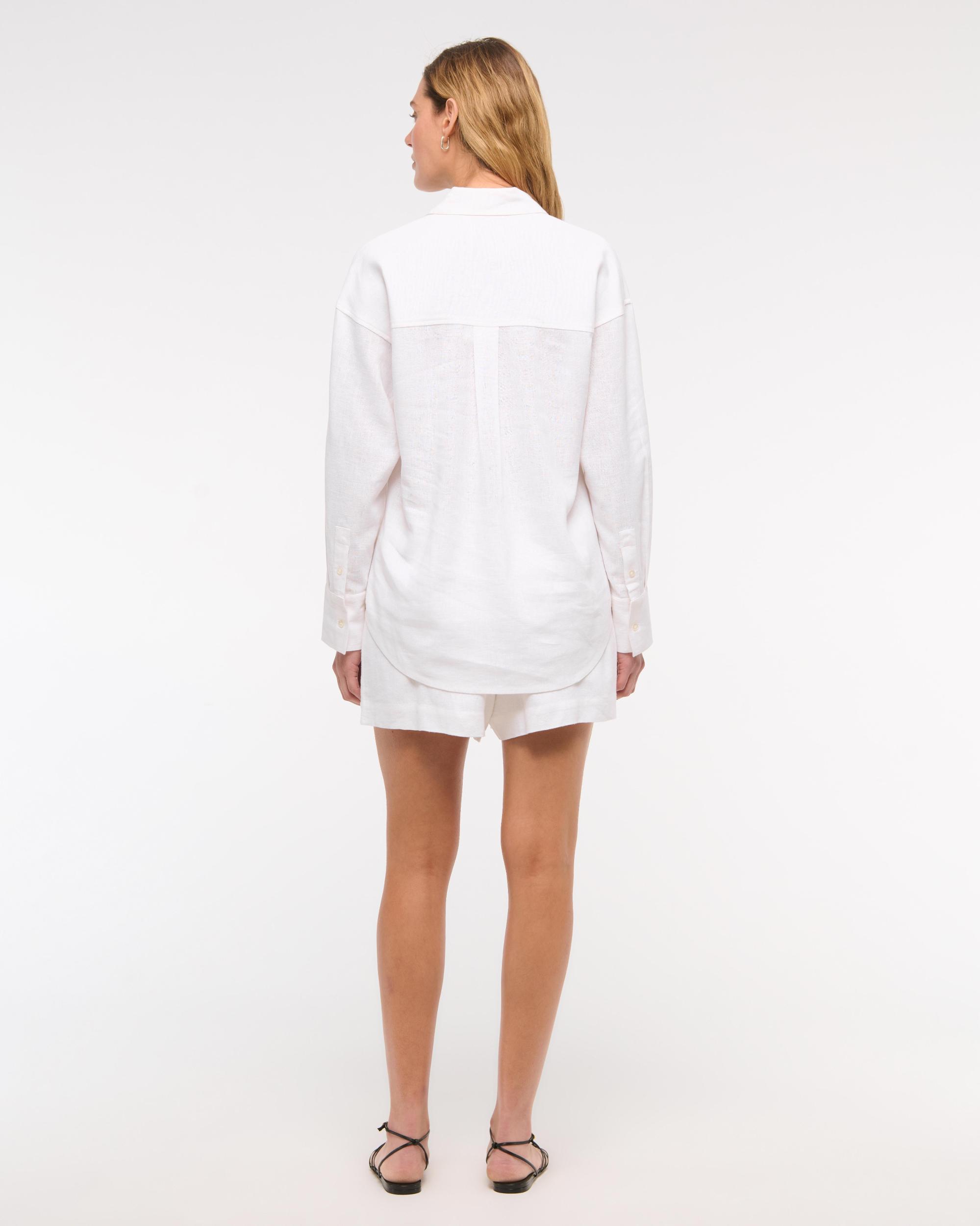 Oversized Linen-Blend Shirt Product Image