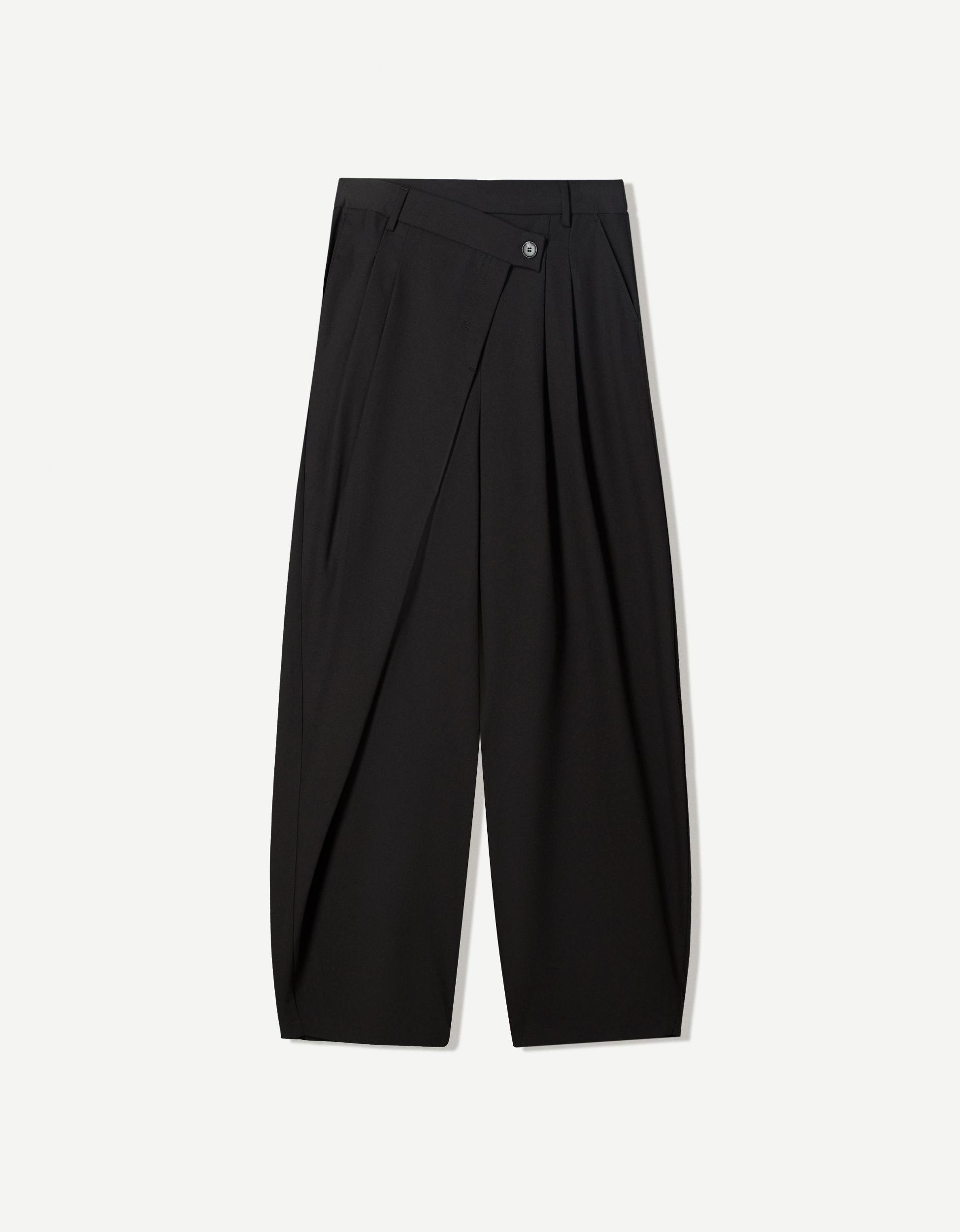 Tailored pants with crossover waistband Product Image
