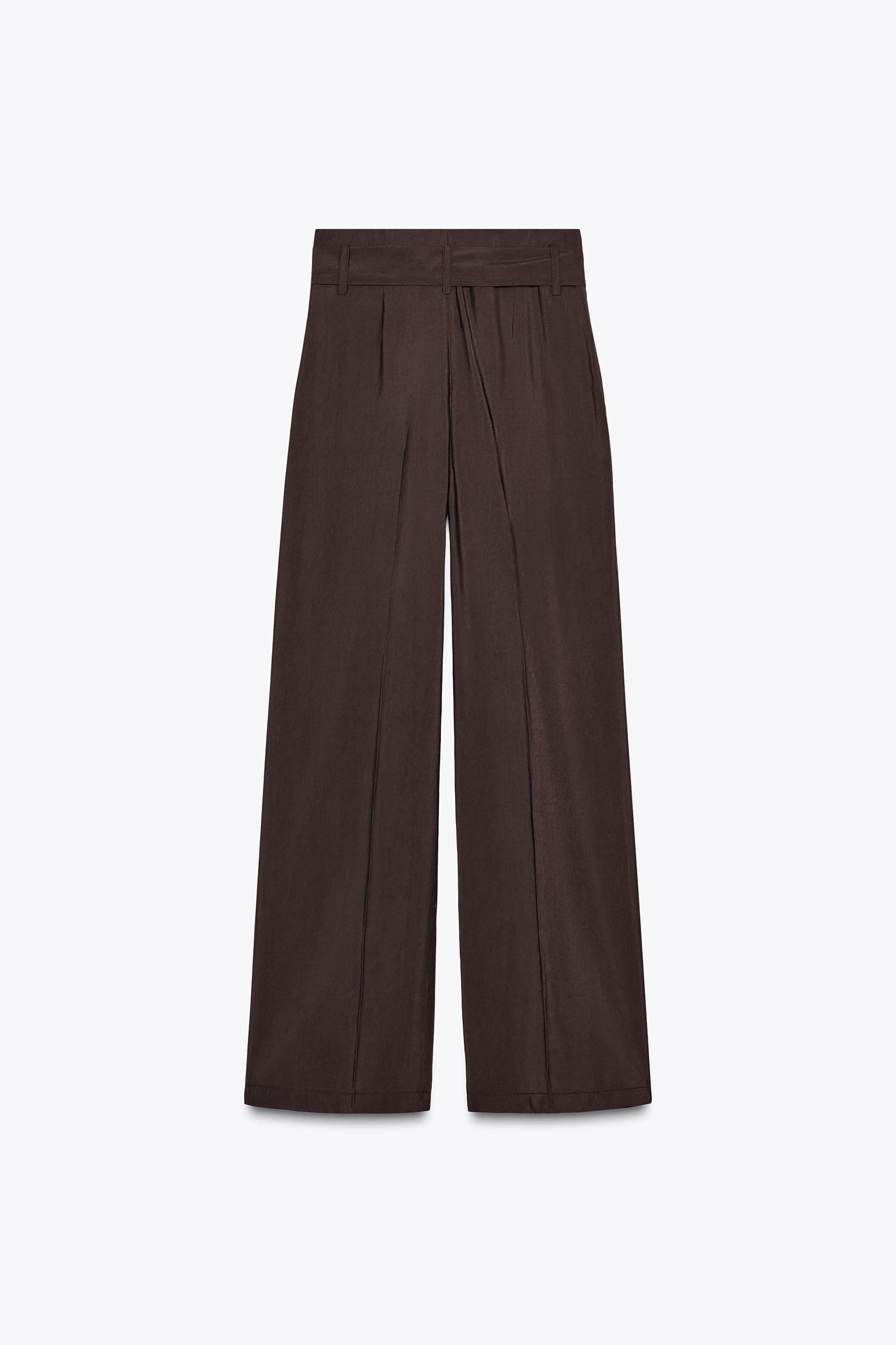 WIDE LEG BELTED PANTS Product Image