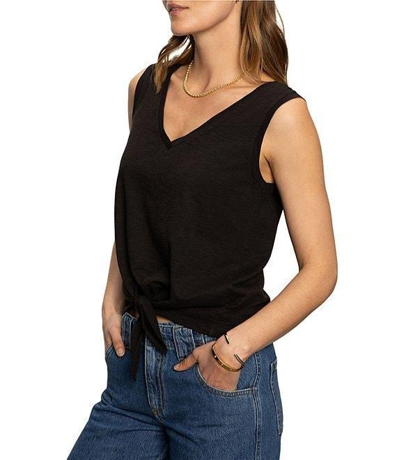 Sanctuary V-Neck Sleeveless Tie Front Tank Product Image