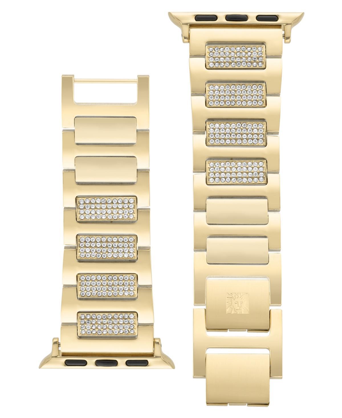 Anne Klein Womens Gold-Tone Alloy and Crystal Center Link Bracelet Compatible with 38/40/41mm Apple Watch Product Image