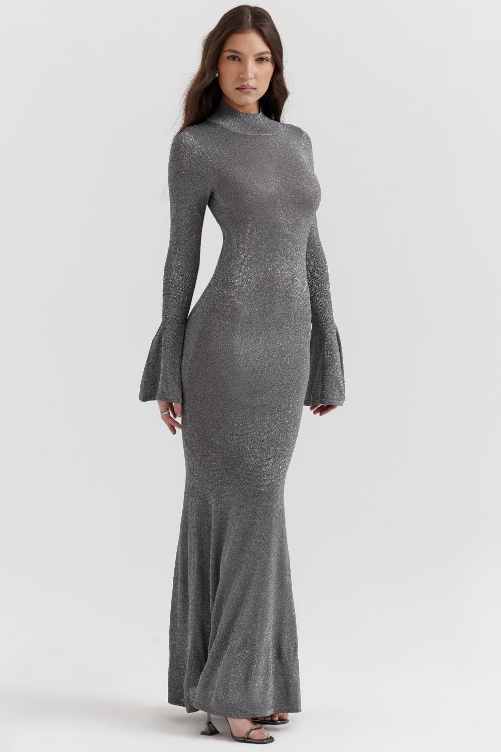 Sancha  steel metallic maxi dress Product Image