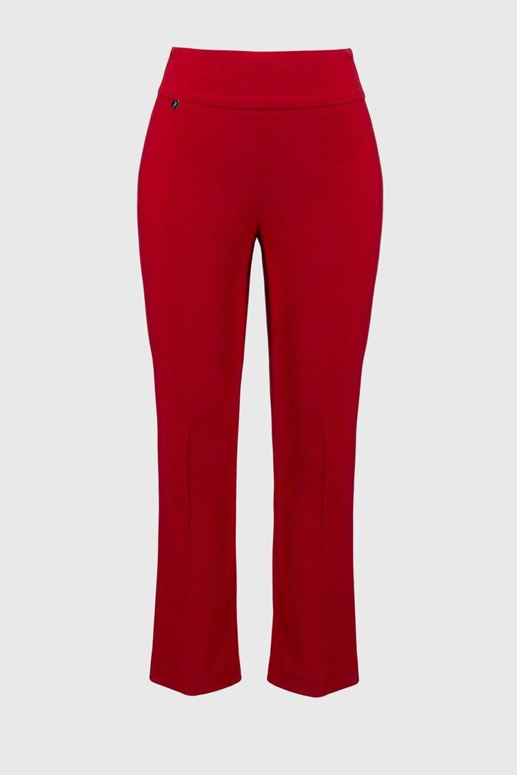 Textured Jacquard Crop Pull-On Pants- Radiant Red Product Image