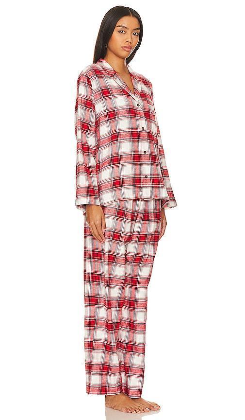 Eberjey Flannel Long PJ Set (Tartan Plaid Forest Green) Women's Pajama Sets Product Image