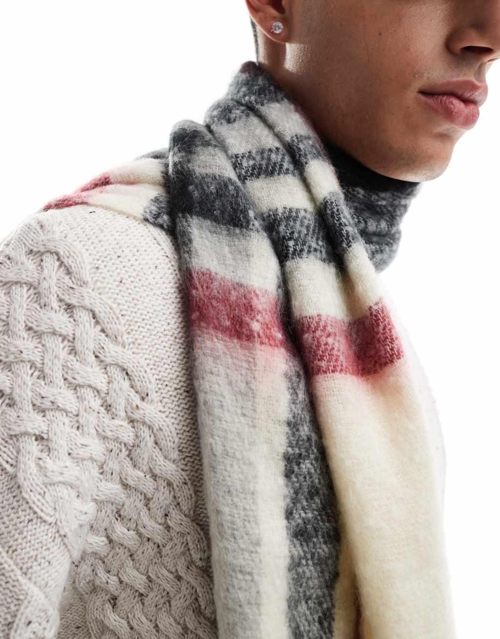 ASOS DESIGN checked blanket scarf Product Image