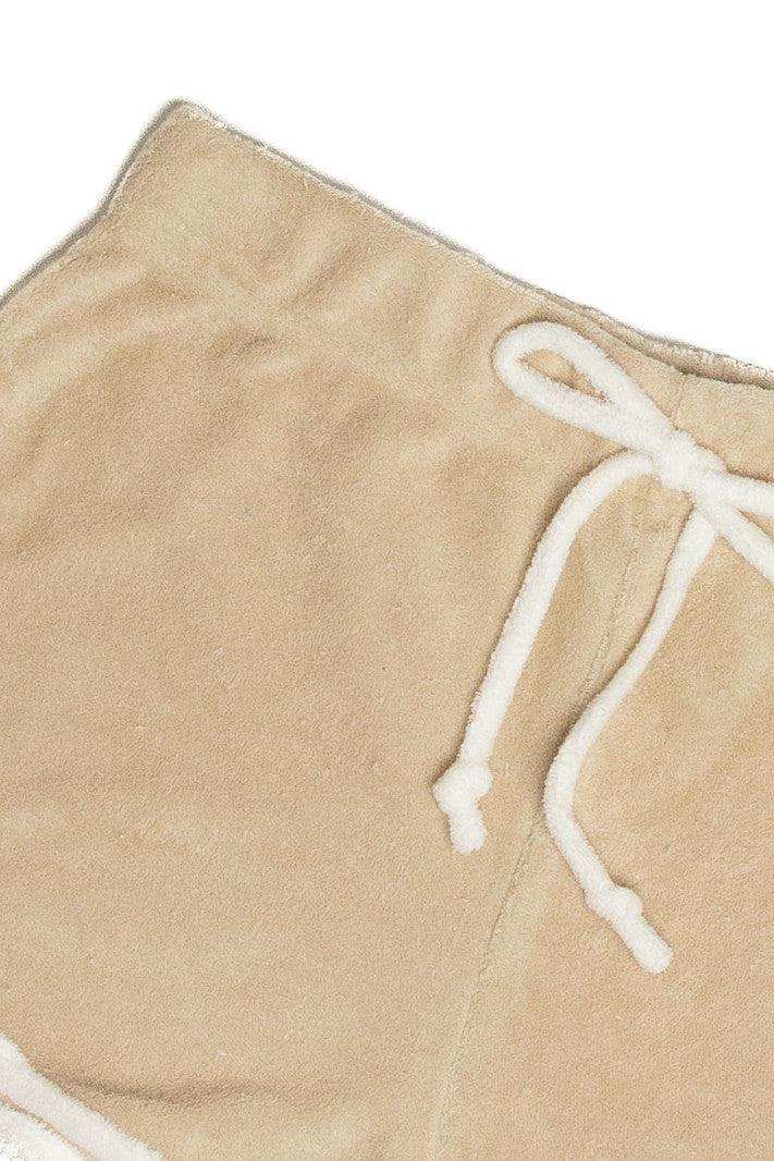 Tan Terry Drawstring Dolphin Shorts Product Image